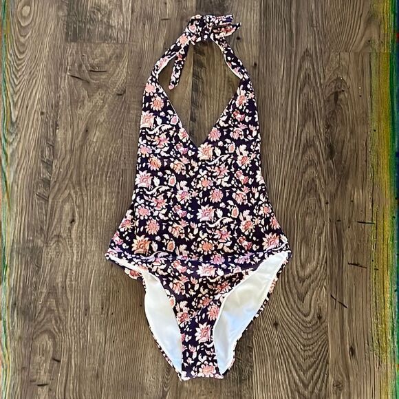 Veronica Beard salis halter floral one piece swimsuit - Picture 4 of 7